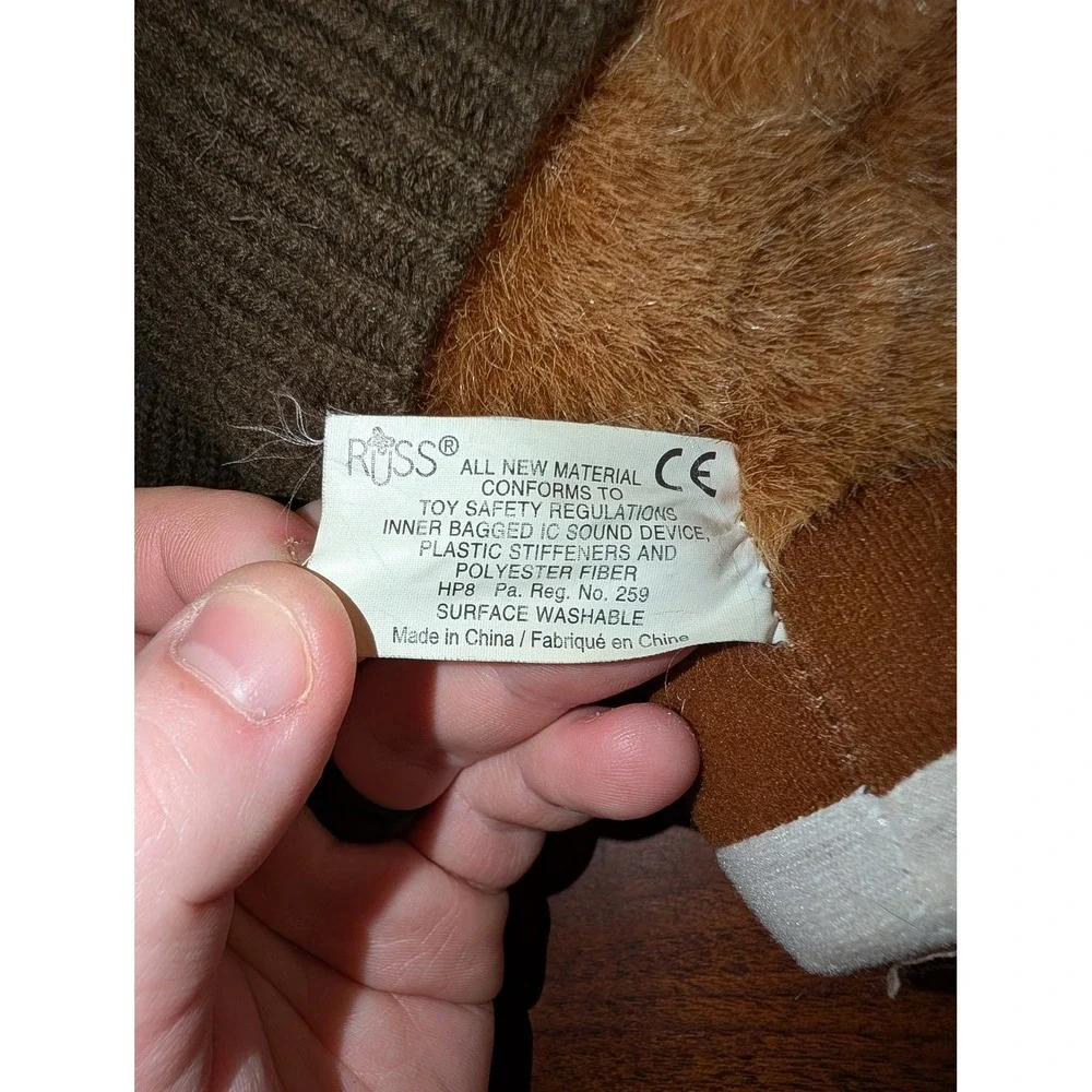 Russ Berrie Sid Bear Golfer Plush Brown Sweater Plaid Hat 24694 10 inch